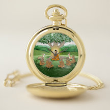Buddhas erste sermon lehrende Pocket Watch