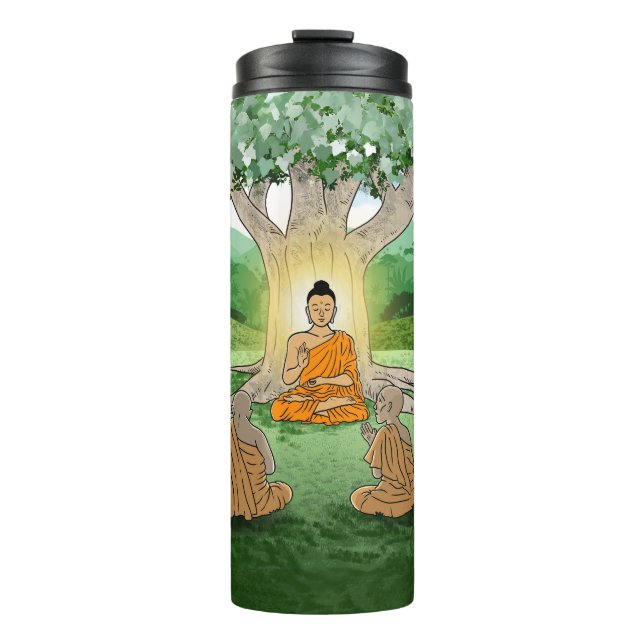 Buddhas erster Predigt Tumbler Thermosbecher (Vorderseite)