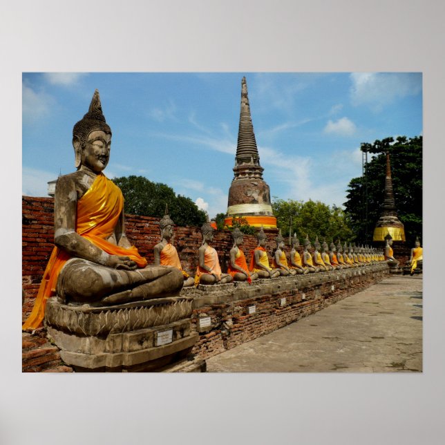 Buddhas in Ayutthaya Poster (Vorne)