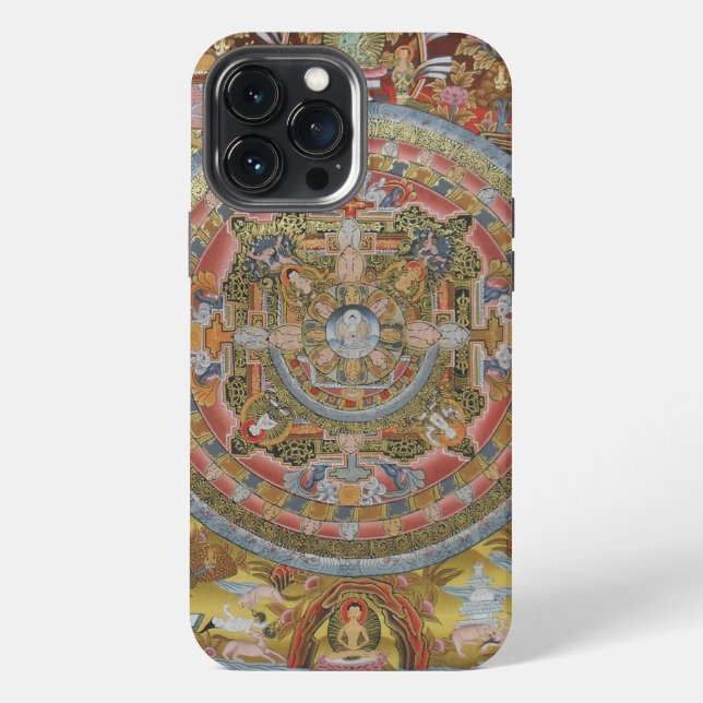 Buddhas Lebens-Mandala iPhone Hülle (Rückseite)
