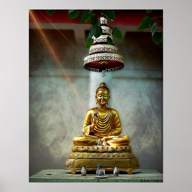 Buddhas leuchtendes Licht Poster (Vorne)