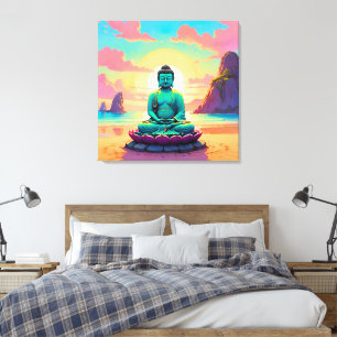 Buddhas Sonnenuntergangsreflexion Leinwanddruck