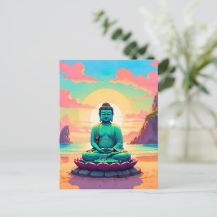 Buddhas Sunset Reflektion Feiertagspostkarte