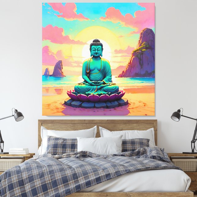 Buddhas Sunset Reflektion Leinwanddruck (Insitu (Schlafzimmer))