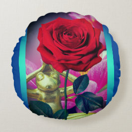 BuddhaToday V3.blu #3 Flower Frog Pillow Rundes Kissen