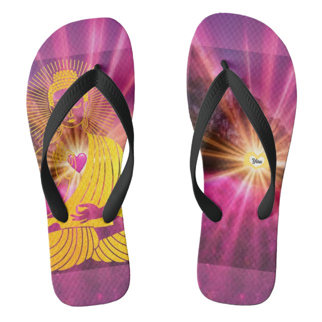 BuddhaToday V4 Walk in Peace - dicker Strap Flip Flops (Fußbett)
