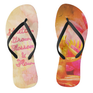 BuddhaTodayV3.pnk #2 "Walk in Peace" Flip Flops