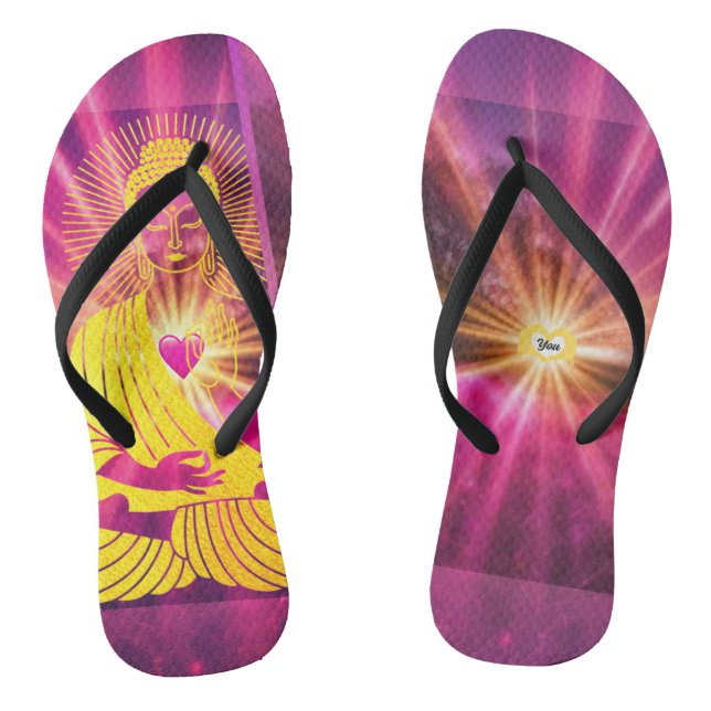 BuddhaTodayV4 #22  'Wandle in Frieden' Flip Flops (Fußbett)