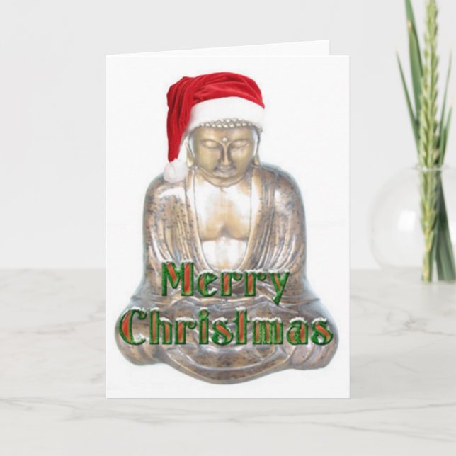 Buddhism - Buddha - Merry Christmas Hat Feiertagskarte (Vorderseite)