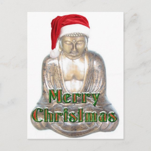 Buddhism - Buddha - Merry Christmas Hat Feiertagspostkarte (Vorderseite)