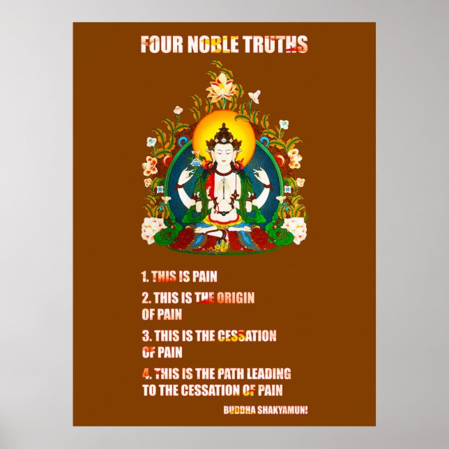 Buddhism Four Noble Truths Buddha Teachings Poster (Vorne)
