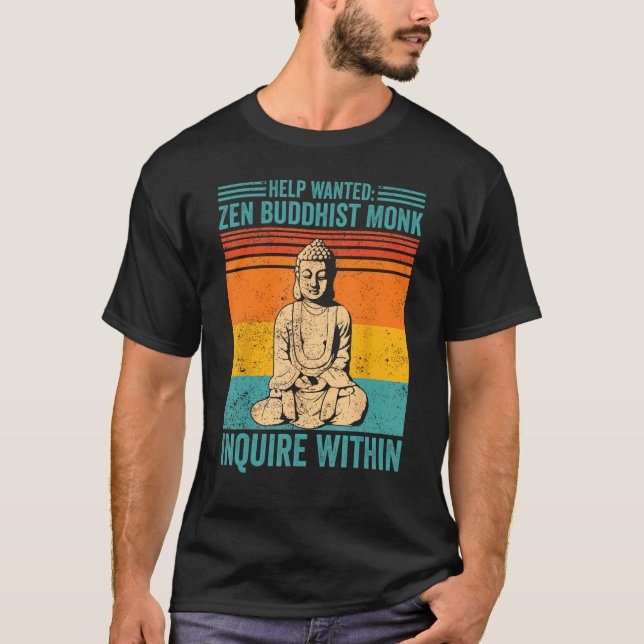 Buddhismus Buddha Retro Hilfe Gewollt Zen Buddhist T-Shirt (Vorderseite)