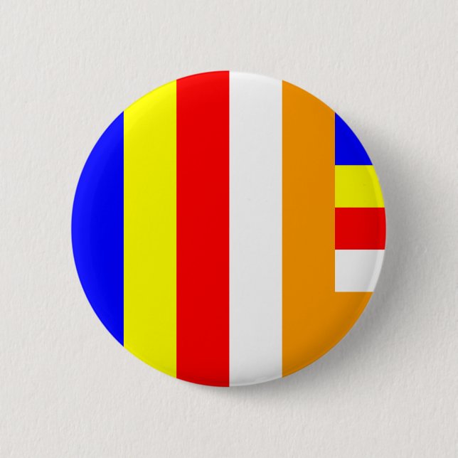 Buddhismus - buddhistische Flagge Button (Vorderseite)
