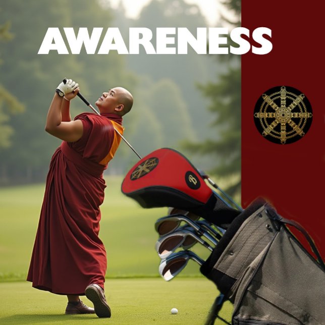 Buddhismus Goldenes Dharma-Rad Monogramm Golf Headcover (Von Creator hochgeladen)