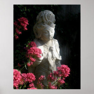 Buddhismus-Plakat-Göttin Kuan Yin Buddha Blumen Poster