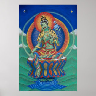 Buddhismus Poster Green Tara tibetische Göttin Bud