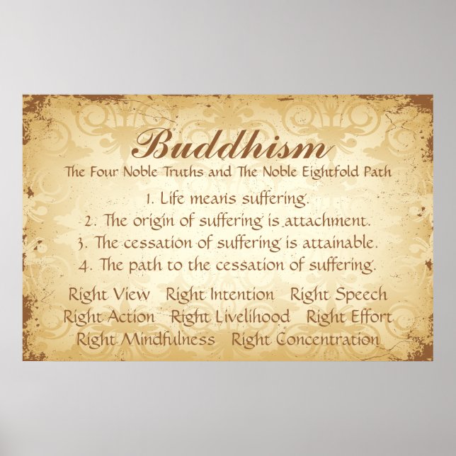 Buddhismus Vier und Acht Poster (Vorne)