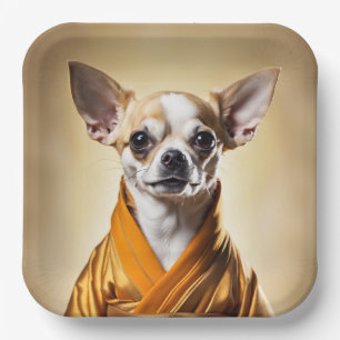 Buddhist Chihuahua Pappteller