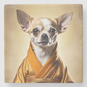 Buddhist Chihuahua Steinuntersetzer