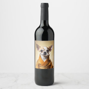 Buddhist Chihuahua Weinetikett