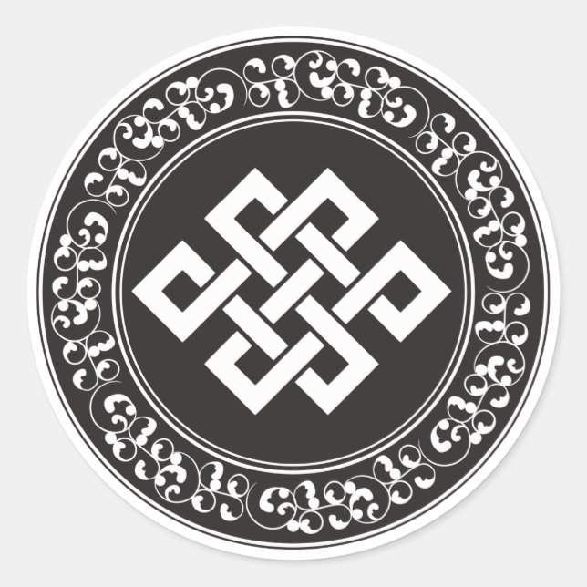 Buddhist Endless Knot Runder Aufkleber (Vorderseite)