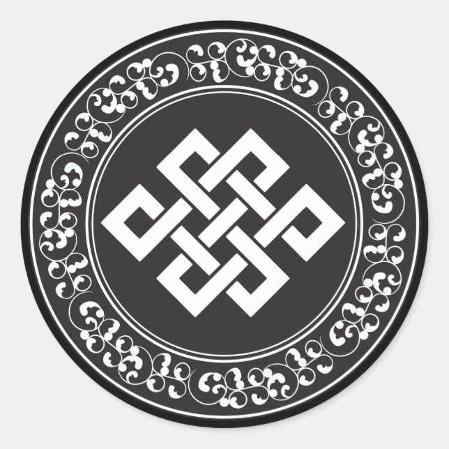Buddhist Endless Knot Runder Aufkleber (Vorderseite)