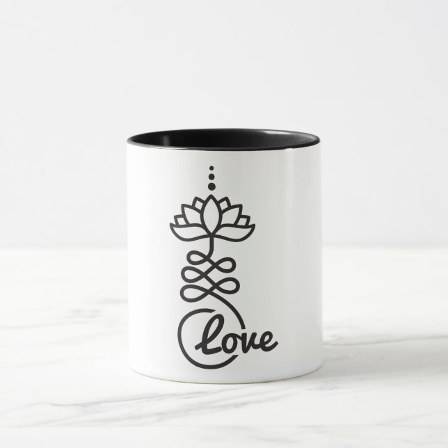 Buddhist Lotus Unalome Symbol/ Liebe Tasse (Zentrum)