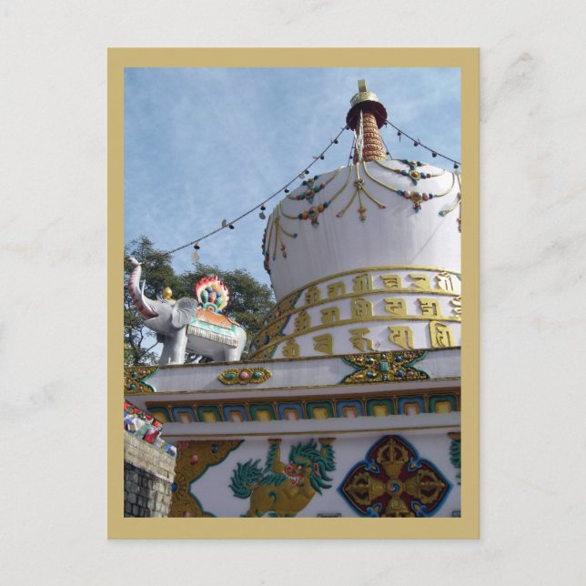 Buddhist Stupa Dalai Lama Temple Dharamsala Indien Postkarte (Vorderseite)