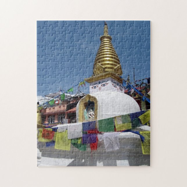 Buddhist Stupa Kathmandu Nepal Spirituelle Travel Puzzle (Vertikal)