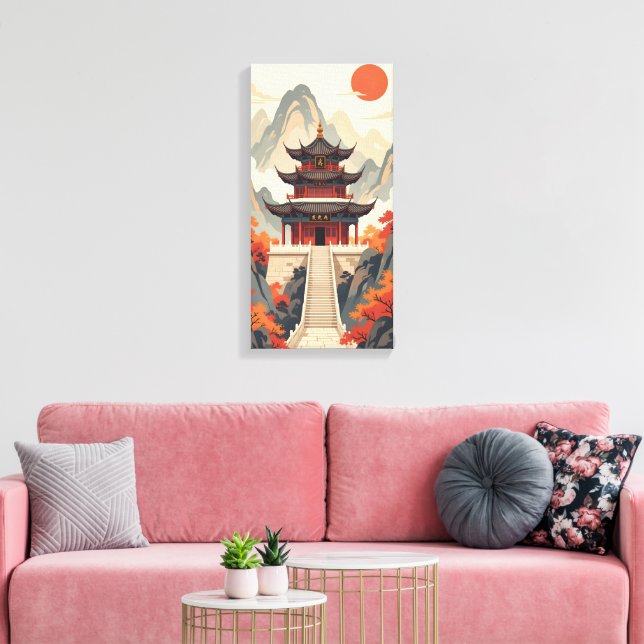 Buddhist Temple Canvas Print Leinwanddruck (Insitu (Wohnzimmer))