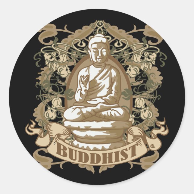 buddhistisch runder aufkleber (Vorderseite)