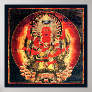 Buddhistische Aizen Myoo Malerei aus dem 14. Jahrh Poster