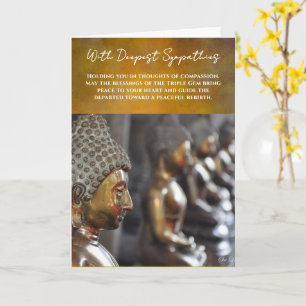 Buddhistische Beileidskarte mit goldenen Buddha-St Karte