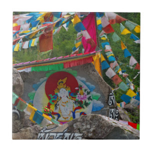 Buddhistische Felsmalerei Fliese