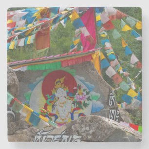 Buddhistische Felsmalerei Steinuntersetzer