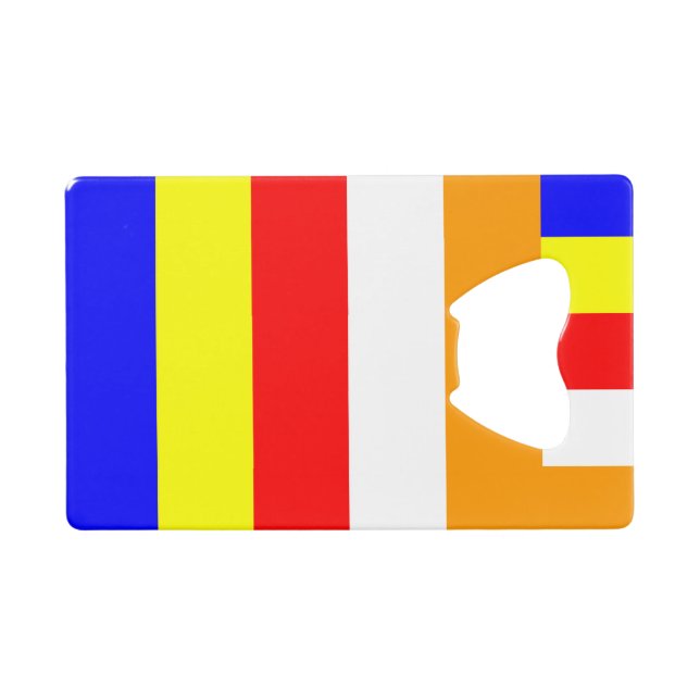 Buddhistische Flagge Geldkarten Flaschenöffner (Vorderseite (Horizontal))
