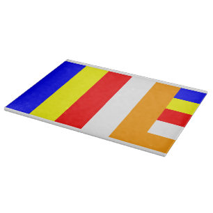 Buddhistische Flagge Schneidebrett