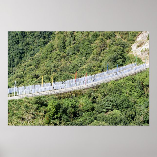 Buddhistische Gebetsfahnen - Bhutan Poster (Vorne)