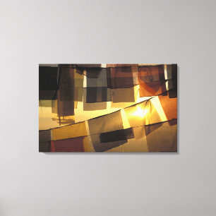 buddhistische Gebetsflaggen bei Sonnenuntergang, Leinwanddruck