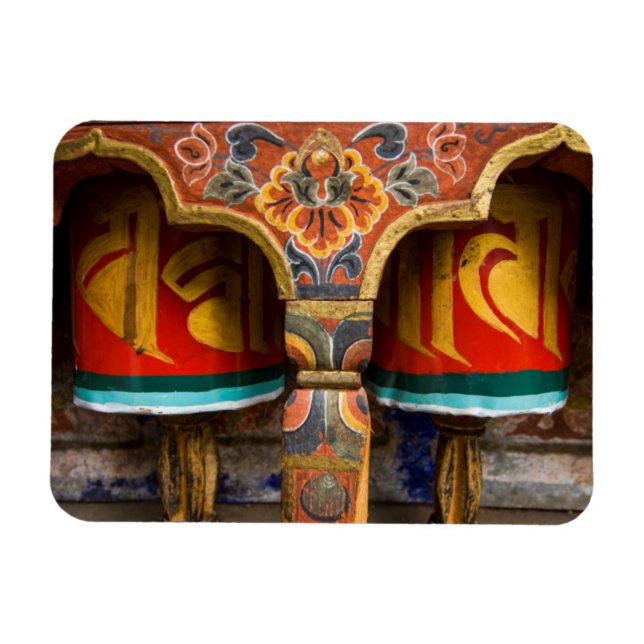 Buddhistische Gebetsrolle, Bhutan Magnet (Horizontal)