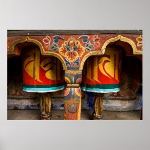 Buddhistische Gebetsrolle, Bhutan Poster