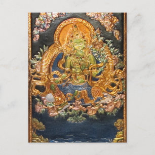 BUDDHISTISCHE GÖTTIN GRÜNE TARA METALLINLAY POSTKARTE