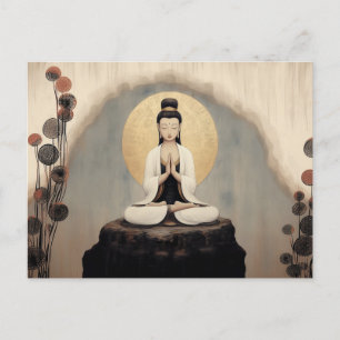 Buddhistische Göttin Quan Yin Minimalistische Kuns Postkarte