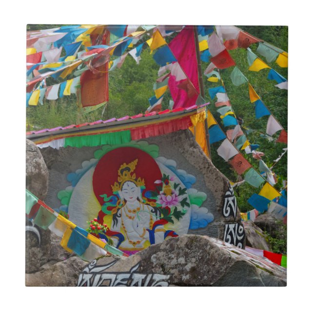 Buddhistische Malerei auf Felsen Fliese (Vorderseite)