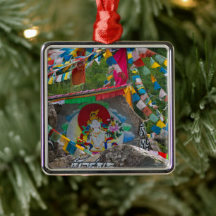 Buddhistische Malerei auf Felsen Ornament Aus Metall
