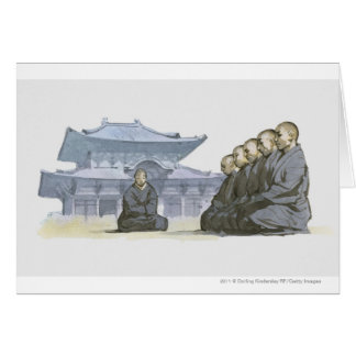 Buddhistische Mönche des Zens, die außerhalb des