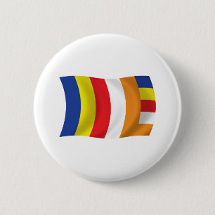 Buddhistische Religionsflagge Knopf Button