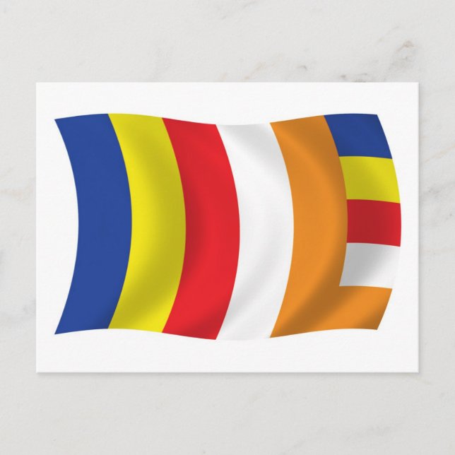 Buddhistische Religionsflagge Postkarte (Vorderseite)