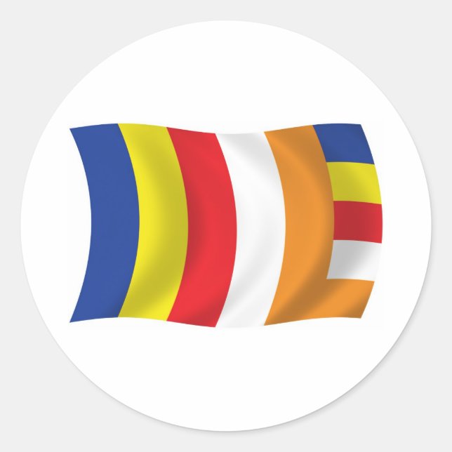 Buddhistische Religiositäts-Flag-Aufkleber Runder Aufkleber (Vorderseite)
