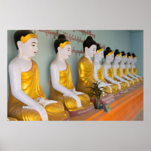 Buddhistische Statuen in Umin Thounzeh Poster
